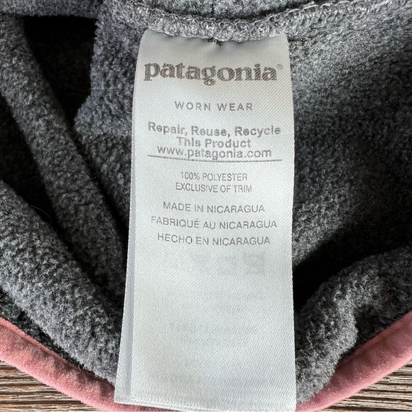 Patagonia Synchilla Snap-T Fleece Pullover Gray Pink Medium Gorpcore Hiking GUC - Picture 11 of 11